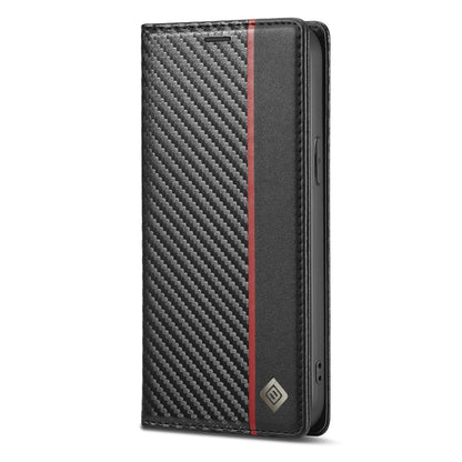 For iPhone 13 LC.IMEEKE Carbon Fiber PU + TPU Horizontal Flip Leather Case with Holder & Card Slot & Wallet(Vertical Black) - iPhone 13 Cases by LC.IMEEKE | Online Shopping UK | buy2fix