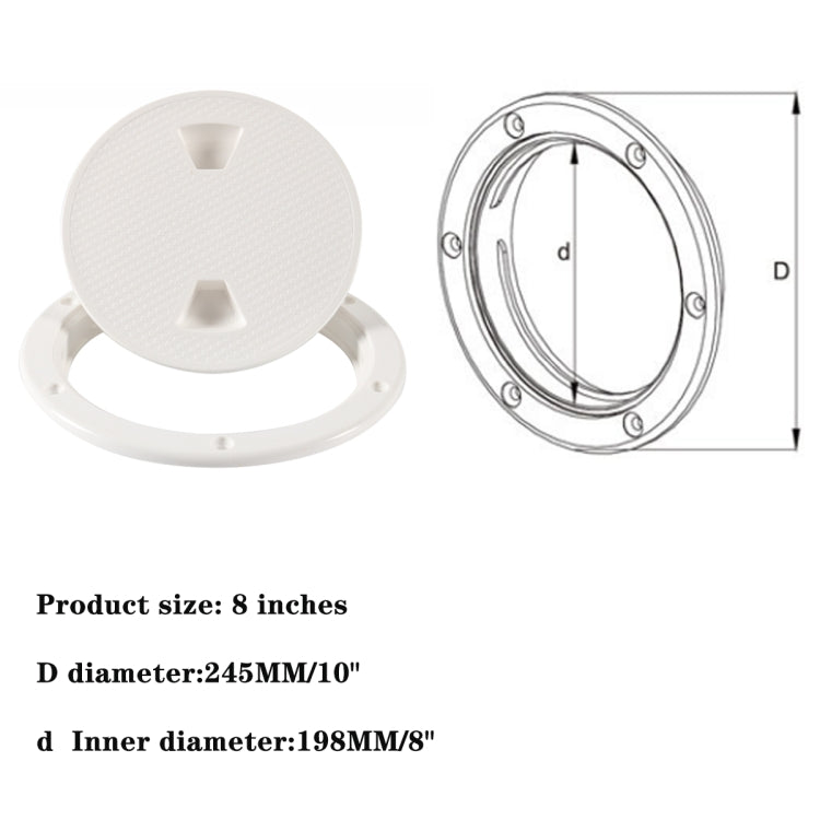 A5943 8 inch Boat / Yacht Round Deck Cover Hatch Case with Screws - Marine Accessories & Parts by buy2fix | Online Shopping UK | buy2fix