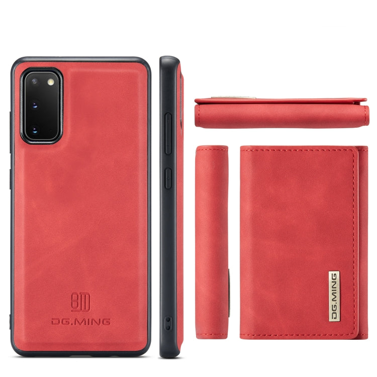 For Samsung Galaxy S20 DG.MING M1 Series 3-Fold Multi Card Wallet  Back Cover Shockproof Case with Holder Function(Red) - Galaxy Phone Cases by DG.MING | Online Shopping UK | buy2fix