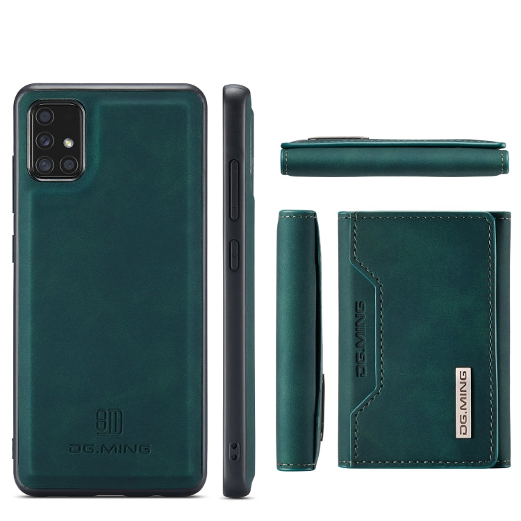 For Samsung Galaxy A51 DG.MING M2 Series 3-Fold Multi Card Bag Back Cover Shockproof Case with Wallet & Holder Function(Green) - Galaxy Phone Cases by DG.MING | Online Shopping UK | buy2fix