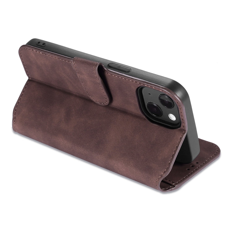 For iPhone 13 DG.MING Retro Oil Side Horizontal Flip Leather Case with Holder & Card Slots & Wallet(Coffee) - iPhone 13 Cases by DG.MING | Online Shopping UK | buy2fix