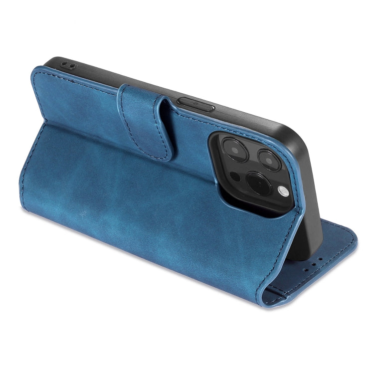 For iPhone 13 Pro Max DG.MING Retro Oil Side Horizontal Flip Leather Case with Holder & Card Slots & Wallet (Blue) - iPhone 13 Pro Max Cases by DG.MING | Online Shopping UK | buy2fix