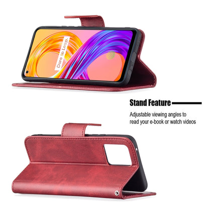 For OPPO Realme 8/Realme 8 Pro Retro Lambskin Texture Pure Color Horizontal Flip PU Leather Case with Holder & Card Slots & Wallet & Lanyard(Red) - Realme Cases by buy2fix | Online Shopping UK | buy2fix