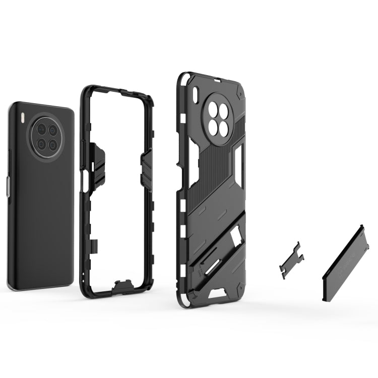 For Huawei nova 8i Foreign Version Punk Armor 2 in 1 PC + TPU Shockproof Case with Invisible Holder(Light Red) - Huawei Cases by buy2fix | Online Shopping UK | buy2fix