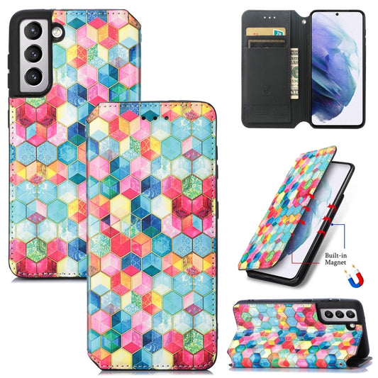 For Samsung Galaxy S21+ 5G Colorful Magnetic Horizontal Flip PU Leather Case with Holder & Card Slot & Wallet(Magic Space) - Galaxy S21+ 5G Cases by buy2fix | Online Shopping UK | buy2fix