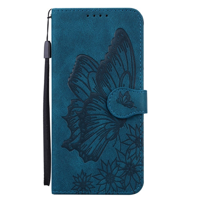 For iPhone 13 Retro Skin Feel Butterflies Embossing Horizontal Flip Leather Case with Holder & Card Slots & Wallet(Blue) - iPhone 13 Cases by buy2fix | Online Shopping UK | buy2fix