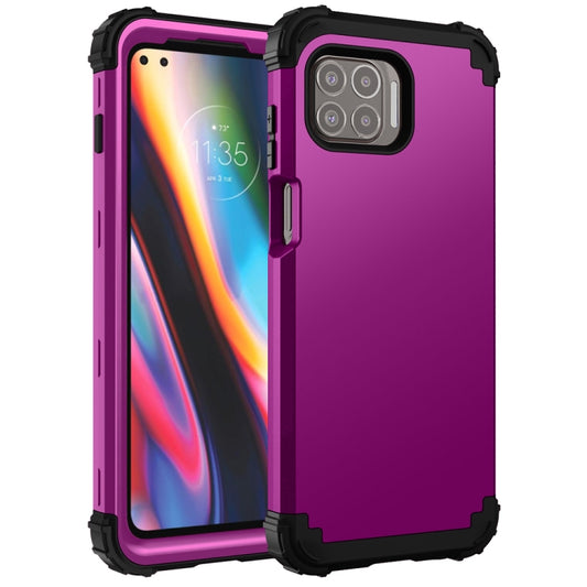 For Motorola Moto G 5G Plus 3 in 1 Shockproof PC + Silicone Protective Case(Dark Purple + Black) - Motorola Cases by buy2fix | Online Shopping UK | buy2fix