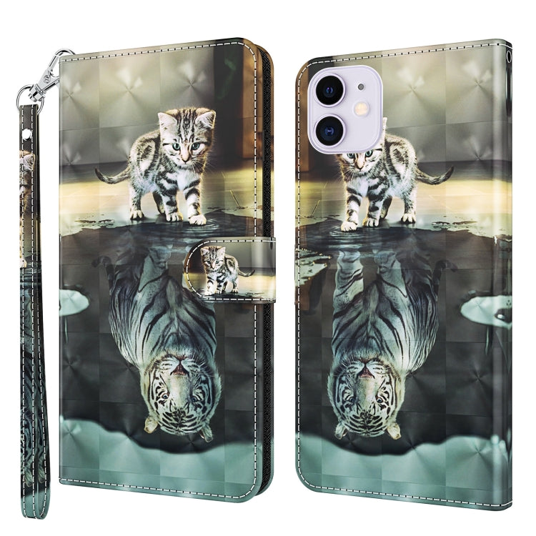 For iPhone 13 Pro Max 3D Painting Pattern Horizontal Flip TPU + PU Leather Case with Holder & Card Slots & Wallet (Cat Tiger) - iPhone 13 Pro Max Cases by buy2fix | Online Shopping UK | buy2fix