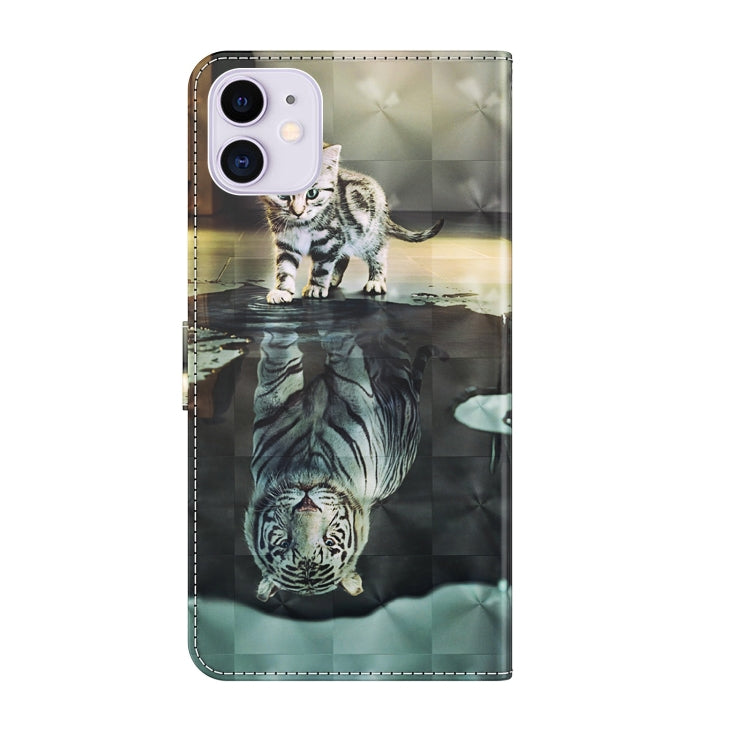 For iPhone 13 Pro Max 3D Painting Pattern Horizontal Flip TPU + PU Leather Case with Holder & Card Slots & Wallet (Cat Tiger) - iPhone 13 Pro Max Cases by buy2fix | Online Shopping UK | buy2fix