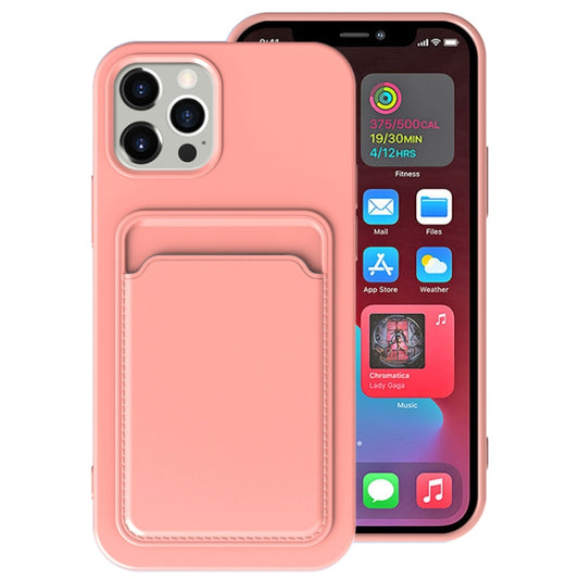 For iPhone 13 Pro Max TPU + Flannel Lining Shockproof Case with Card Slots (Light Pink) - iPhone 13 Pro Max Cases by buy2fix | Online Shopping UK | buy2fix