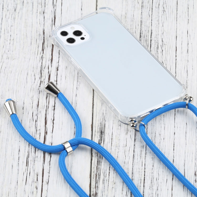 For iPhone 13 Pro Four-corner Shockproof Transparent TPU Protective Case with Lanyard (Blue) - iPhone 13 Pro Cases by buy2fix | Online Shopping UK | buy2fix