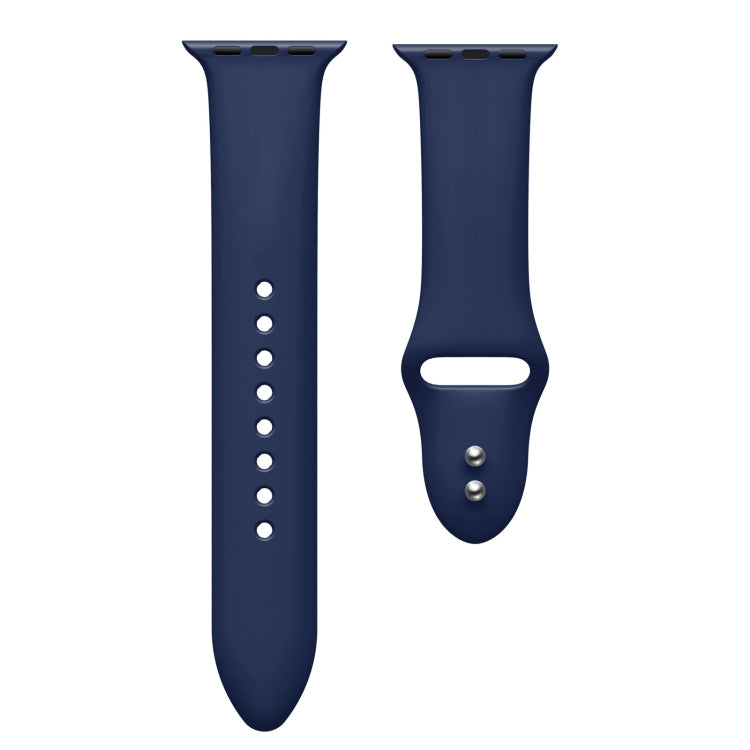 Double Nail Silicone Strap Watch Band For Apple Watch Ultra 49mm&Watch Ultra 2 49mm / Series 9&8&7 45mm / SE 3&SE 2&6&SE&5&4 44mm / 3&2&1 42mm(Midnight Blue) - Watch Bands by buy2fix | Online Shopping UK | buy2fix