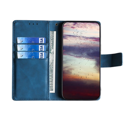 For iPhone 13 Skin Feel Crocodile Texture Magnetic Clasp Horizontal Flip PU Leather Case with Holder & Card Slots & Wallet(Blue) - iPhone 13 Cases by buy2fix | Online Shopping UK | buy2fix