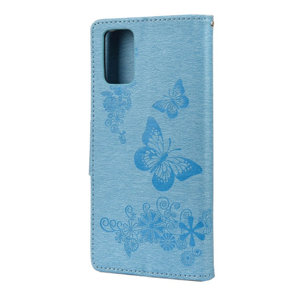 Vintage Embossed Floral Butterfly Pattern Horizontal Flip Leather Case with Card Slot & Holder & Wallet & Lanyard For Xiaomi Redmi 10(Blue) - Xiaomi Cases by buy2fix | Online Shopping UK | buy2fix