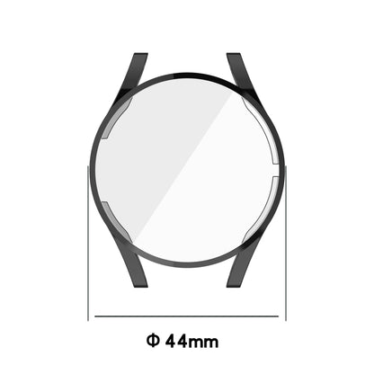 For Samung Galaxy Watch4 44mm Full Coverage TPU Electroplating Protective Case Cover(Black) - Watch Cases by buy2fix | Online Shopping UK | buy2fix