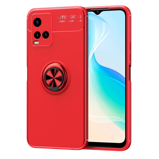 For vivo Y21 / Y33S Metal Ring Holder 360 Degree Rotating TPU Case(Red) - vivo Cases by buy2fix | Online Shopping UK | buy2fix