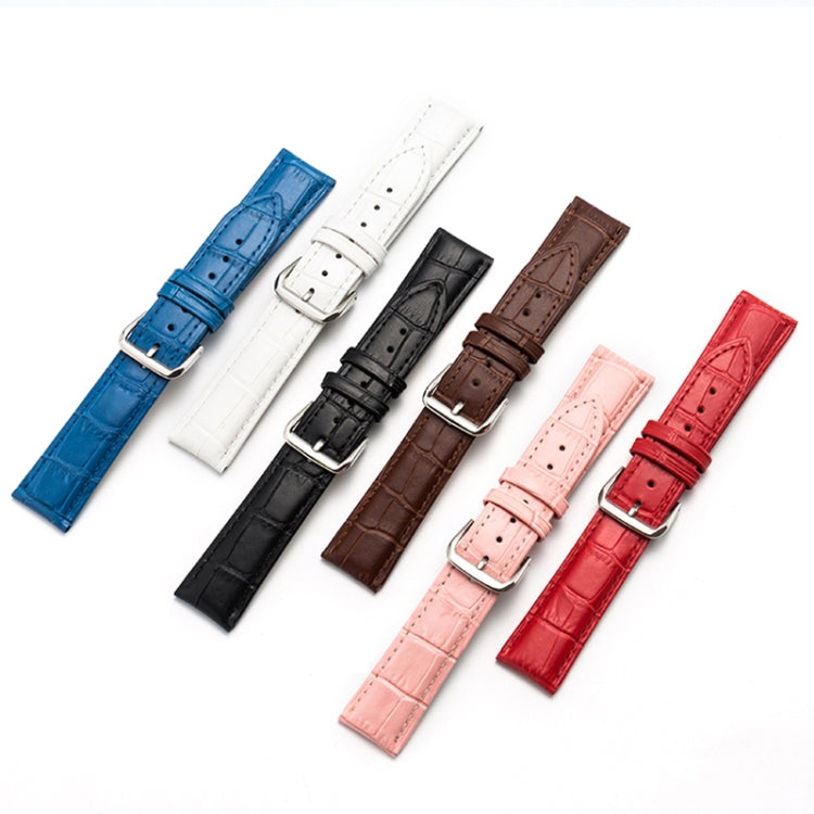 18mm Two-layer Cowhide Leather Bamboo Joint Texture Watch Band(White) - Watch Bands by buy2fix | Online Shopping UK | buy2fix