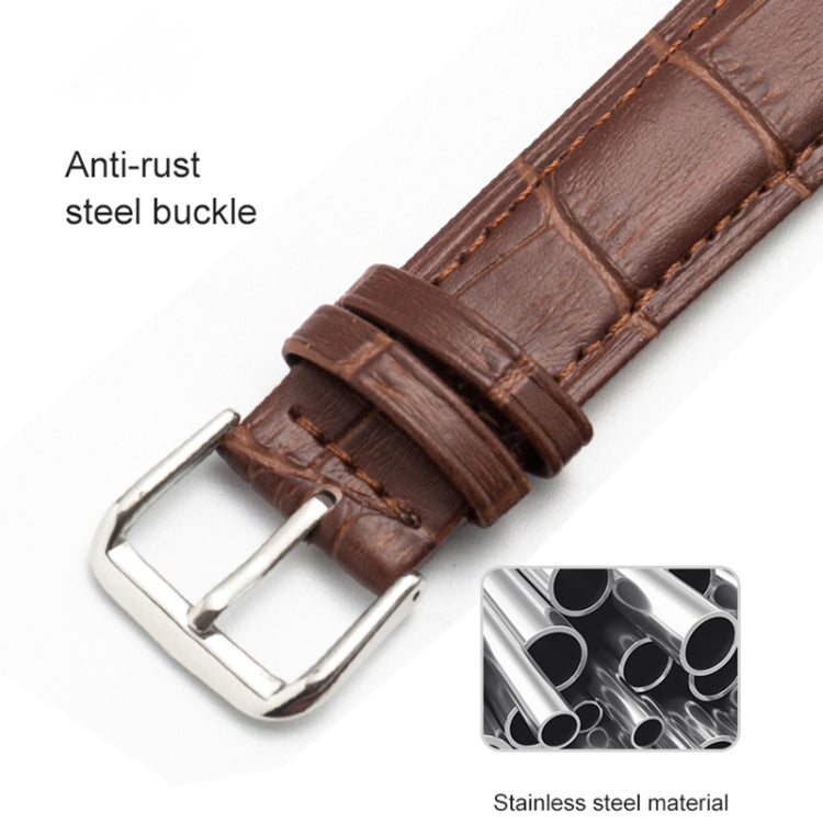 18mm Two-layer Cowhide Leather Bamboo Joint Texture Watch Band(White) - Watch Bands by buy2fix | Online Shopping UK | buy2fix