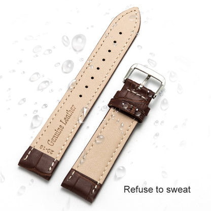 22mm Two-layer Cowhide Leather Bamboo Joint Texture Watch Band(Blue) - Watch Bands by buy2fix | Online Shopping UK | buy2fix