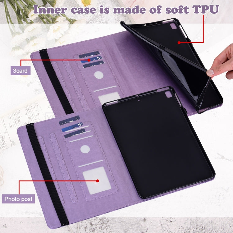 For Samsung Galaxy Tab S2 9.7 Tree & Deer Pattern Pressed Printing Horizontal Flip PU Leather Case with Holder & Card Slots(Purple) - Other Galaxy Tab PC by buy2fix | Online Shopping UK | buy2fix