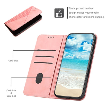 For iPhone X / XS Diamond Pattern Splicing Skin Feel Magnetic Horizontal Flip Leather Case with Card Slots & Holder & Wallet(Rose Gold) - More iPhone Cases by buy2fix | Online Shopping UK | buy2fix