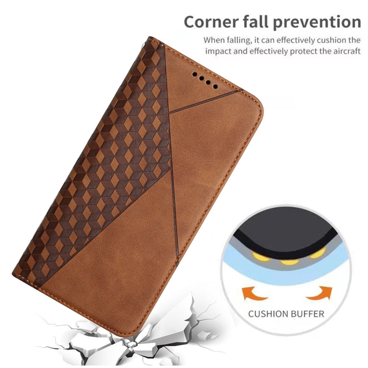 For iPhone SE 2022 / SE 2020 / 8 / 7 Diamond Pattern Splicing Skin Feel Magnetic Horizontal Flip Leather Case with Card Slots & Holder & Wallet / 6(Brown) - iPhone SE 2022 / 2020 / 8 / 7 Cases by buy2fix | Online Shopping UK | buy2fix