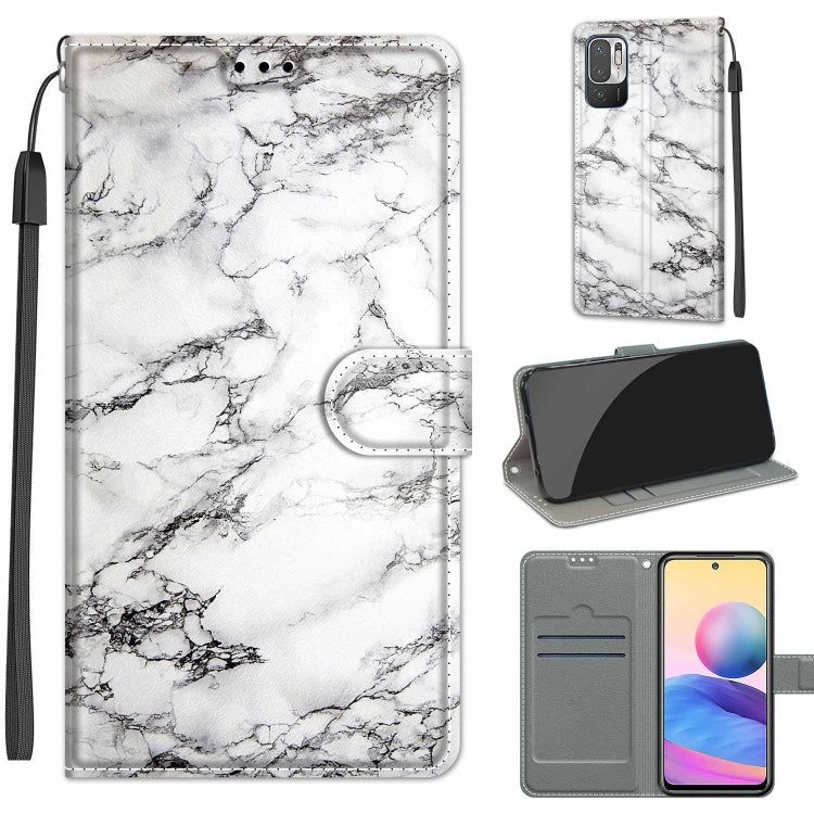 Voltage Coloured Drawing Magnetic Clasp Horizontal Flip PU Leather Case with Holder & Card Slots For Xiaomi Redmi Note 10 5G(C01 White Marble) - Xiaomi Cases by buy2fix | Online Shopping UK | buy2fix