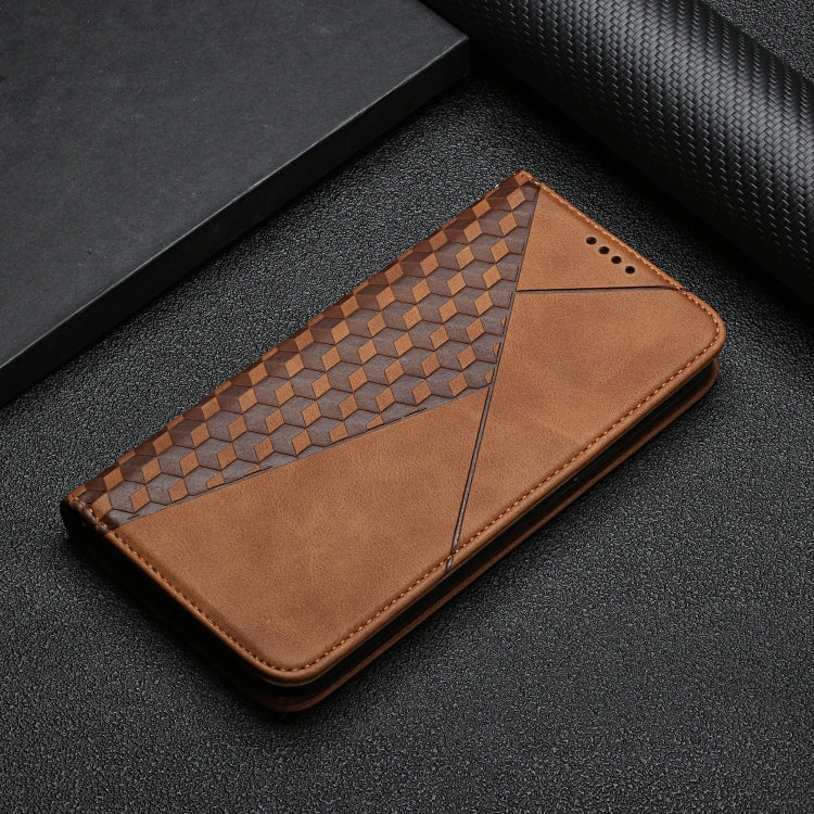 For Xiaomi Redmi 9A Diamond Pattern Splicing Skin Feel Magnetic Horizontal Flip Leather Case with Card Slots & Holder & Wallet(Brown) - Xiaomi Cases by buy2fix | Online Shopping UK | buy2fix