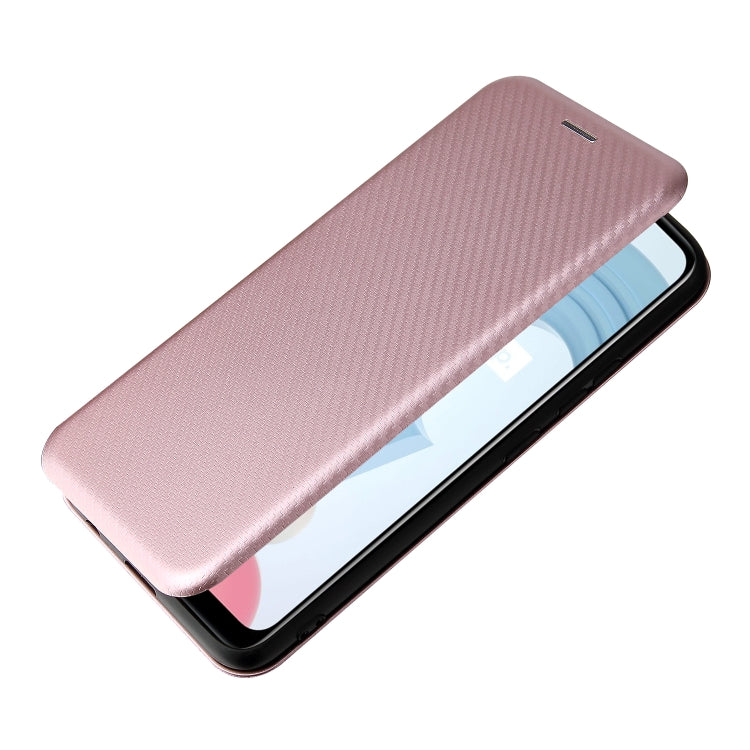 For OPPO Realme C21Y Carbon Fiber Texture Horizontal Flip TPU + PC + PU Leather Case with Card Slot(Pink) - Realme Cases by buy2fix | Online Shopping UK | buy2fix