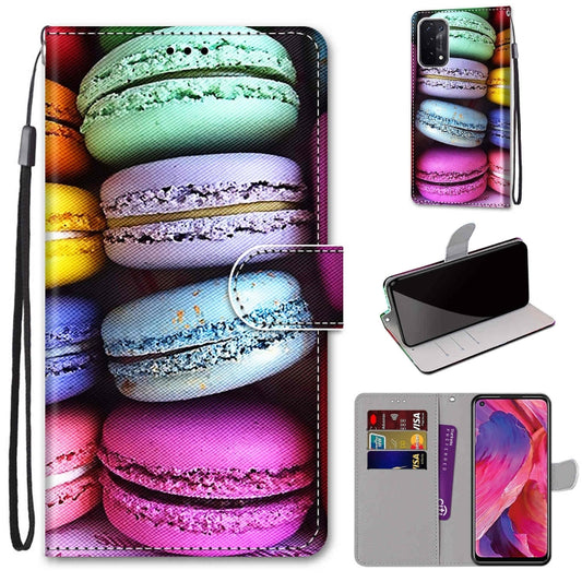 For OPPO A93 5G / A93s 5G / A54 5G / A74 5G Coloured Drawing Cross Texture Horizontal Flip PU Leather Case with Holder & Card Slots & Wallet & Lanyard(Colorful Cakes) - OPPO Cases by buy2fix | Online Shopping UK | buy2fix