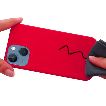 For iPhone 13 mini Shockproof Silicone Magnetic Magsafe Case (Red) - iPhone 13 mini Cases by buy2fix | Online Shopping UK | buy2fix