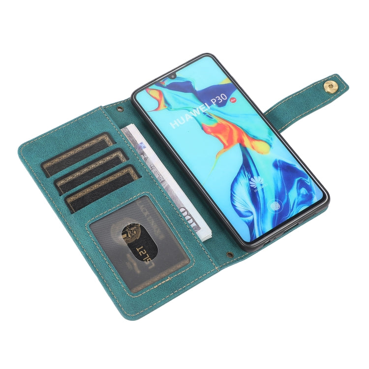 For Huawei P30 PU + TPU Horizontal Flip Leather Case with Holder & Card Slot & Wallet & Lanyard(Lake Blue) - Huawei Cases by buy2fix | Online Shopping UK | buy2fix