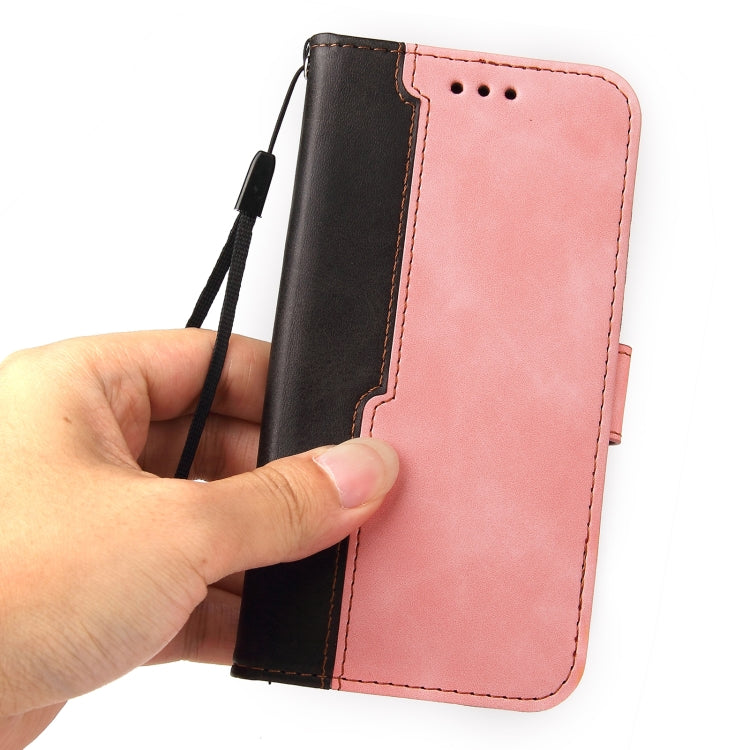 For Xiaomi Redmi 10 Business Stitching-Color Horizontal Flip PU Leather Case with Holder & Card Slots & Photo Frame(Pink) - Xiaomi Cases by buy2fix | Online Shopping UK | buy2fix