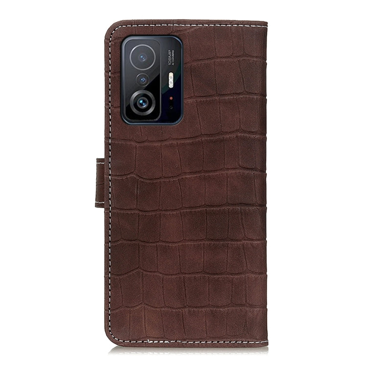 For Xiaomi Mi 11T / 11T Pro Crocodile Texture Horizontal Flip Leather Case with Holder & Card Slots & Wallet(Brown) - Xiaomi Cases by buy2fix | Online Shopping UK | buy2fix