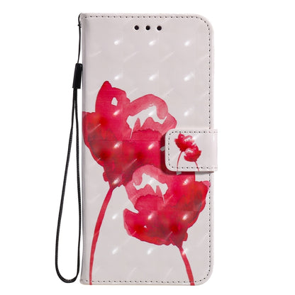 For iPhone 13 mini 3D Painted Pattern Horizontal Flip Leather Case with Holder & Card Slots & Wallet (Red Rose) - iPhone 13 mini Cases by buy2fix | Online Shopping UK | buy2fix