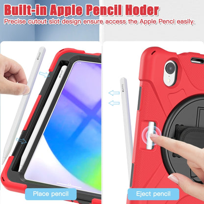 For iPad mini 6 Silicone + PC Protective Tablet Case with Holder & Shoulder Strap(Red) - iPad mini 6 Cases by buy2fix | Online Shopping UK | buy2fix