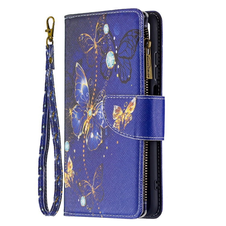 For Xiaomi Redmi 10 Colored Drawing Pattern Zipper Horizontal Flip Leather Case with Holder & Card Slots & Wallet(Purple Butterfly) - Xiaomi Cases by buy2fix | Online Shopping UK | buy2fix