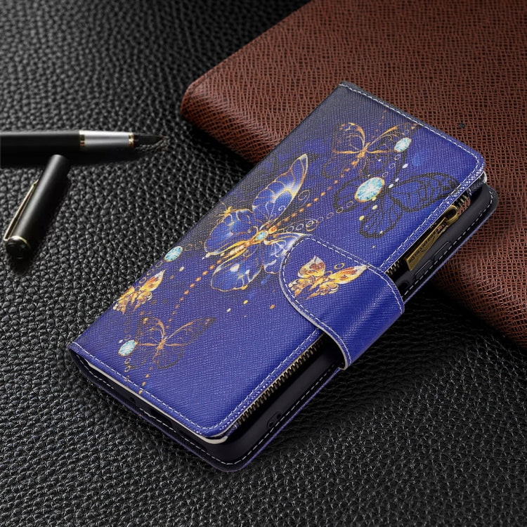 For Xiaomi Redmi 10 Colored Drawing Pattern Zipper Horizontal Flip Leather Case with Holder & Card Slots & Wallet(Purple Butterfly) - Xiaomi Cases by buy2fix | Online Shopping UK | buy2fix