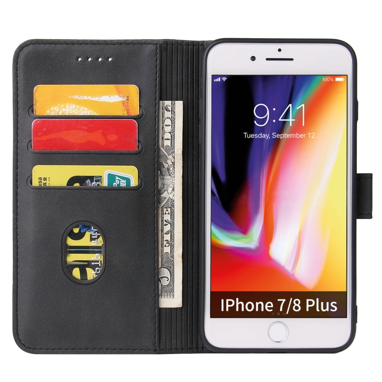 Calf Texture Buckle Horizontal Flip Leather Case with Holder & Card Slots & Wallet For iPhone 8 Plus & 7 Plus(Black) - More iPhone Cases by buy2fix | Online Shopping UK | buy2fix