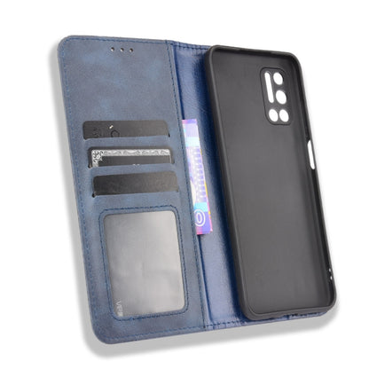 For Doogee N40 Pro Magnetic Buckle Retro Pattern Horizontal Flip Leather Case with Holder & Card Slot & Wallet(Blue) - More Brand by buy2fix | Online Shopping UK | buy2fix