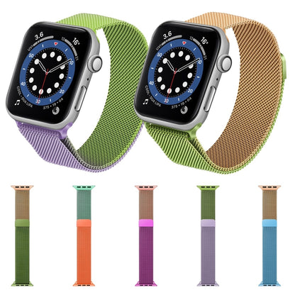 Gradient Color Milan Watch Band For Apple Watch Series 7 41mm/6&SE&5&4 40mm/3&2&1 38mm(Orange Light Blue) - Watch Bands by buy2fix | Online Shopping UK | buy2fix