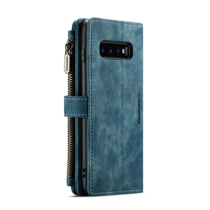 For Samsung Galaxy S10 CaseMe-C30 PU + TPU Multifunctional Horizontal Flip Leather Case with Holder & Card Slot & Wallet & Zipper Pocket(Blue) - Galaxy Phone Cases by CaseMe | Online Shopping UK | buy2fix