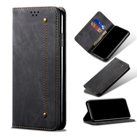 For Xiaomi 11T Pro Denim Texture Casual Style Horizontal Flip Leather Case with Holder & Card Slots & Wallet(Black) - Xiaomi Cases by buy2fix | Online Shopping UK | buy2fix