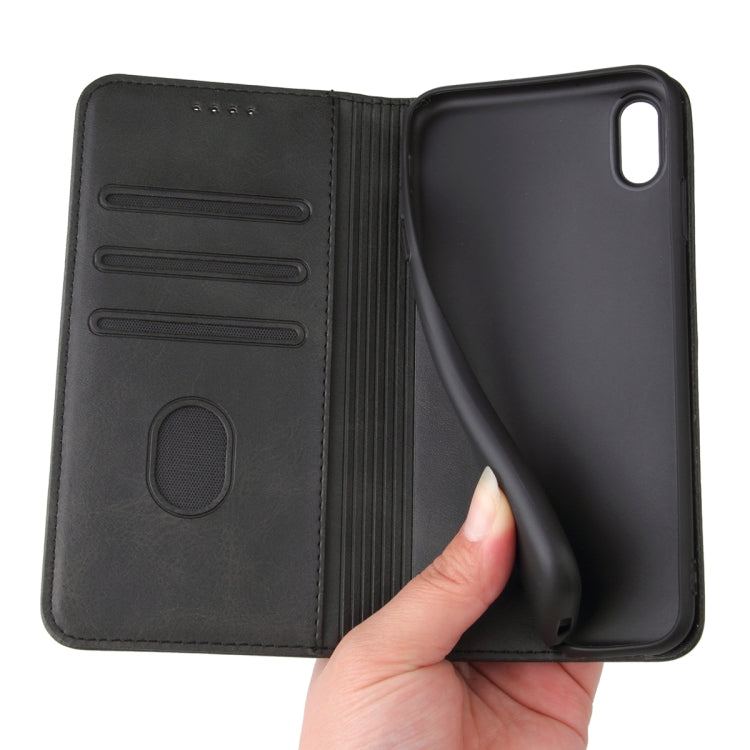 For iPhone X / XS Calf Texture Magnetic Horizontal Flip Leather Case with Holder & Card Slots & Wallet(Black) - More iPhone Cases by buy2fix | Online Shopping UK | buy2fix