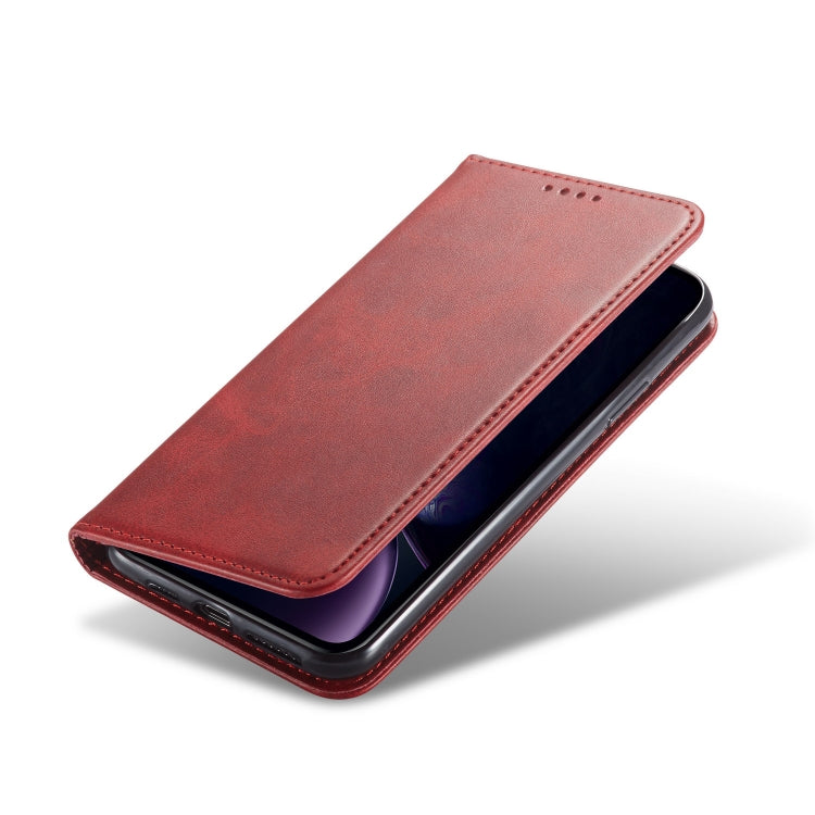 For iPhone XR Calf Texture Magnetic Horizontal Flip Leather Case with Holder & Card Slots & Wallet(Red) - More iPhone Cases by buy2fix | Online Shopping UK | buy2fix