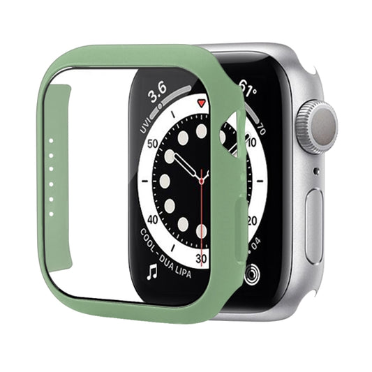 Shockproof PC Protective Case with Tempered Glass Film For Apple Watch Series 8 / 7 45mm(Mint Green) - Watch Cases by buy2fix | Online Shopping UK | buy2fix