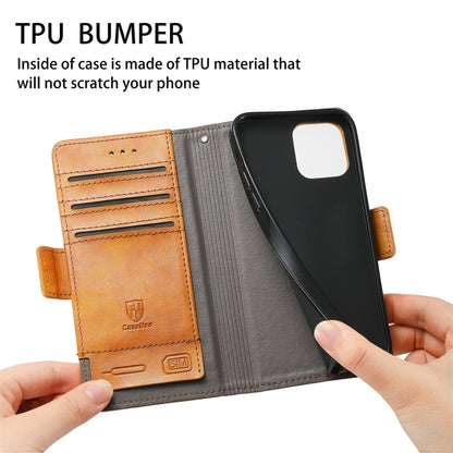 For Huawei P50 Pro CaseNeo Business Splicing Dual Magnetic Buckle Horizontal Flip PU Leather Case with Holder & Card Slots & Wallet(Khaki) - Huawei Cases by buy2fix | Online Shopping UK | buy2fix