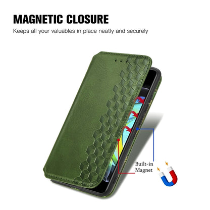 For Motorola Edge 20 Cubic Grid Pressed Horizontal Flip Magnetic PU Leather Case with Holder & Card Slots & Wallet(Green) - Motorola Cases by buy2fix | Online Shopping UK | buy2fix