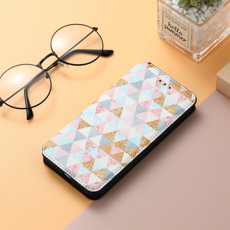 For Xiaomi Redmi Note 10 Pro Colorful Magnetic Horizontal Flip PU Leather Case with Holder & Card Slot & Wallet(Rhombus) - Xiaomi Cases by buy2fix | Online Shopping UK | buy2fix