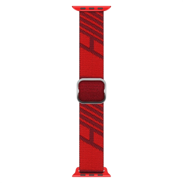 Two-color Nylon Braid Watch Band For Apple Watch Ultra 49mm&Watch Ultra 2 49mm / Series 9&8&7 45mm / SE 3&SE 2&6&SE&5&4 44mm / 3&2&1 42mm(Heart Red Red) - Watch Bands by buy2fix | Online Shopping UK | buy2fix